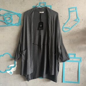 Anatomie Gray Open-Front Drape Cardigan